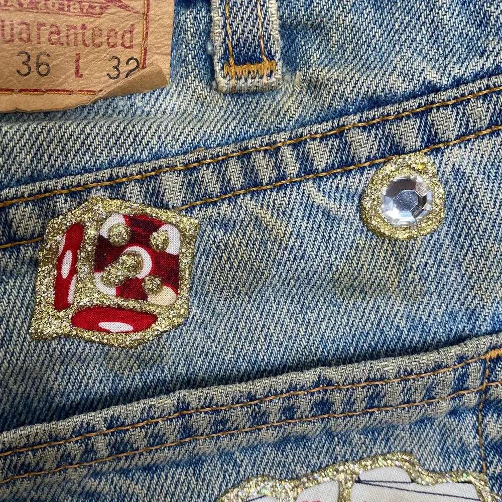 Las Vegas Vintage UNIQUE Hand Crafted Jean Shoulder Bag Made from Levi's 550